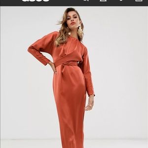 Satin long sleeve ASOS dress